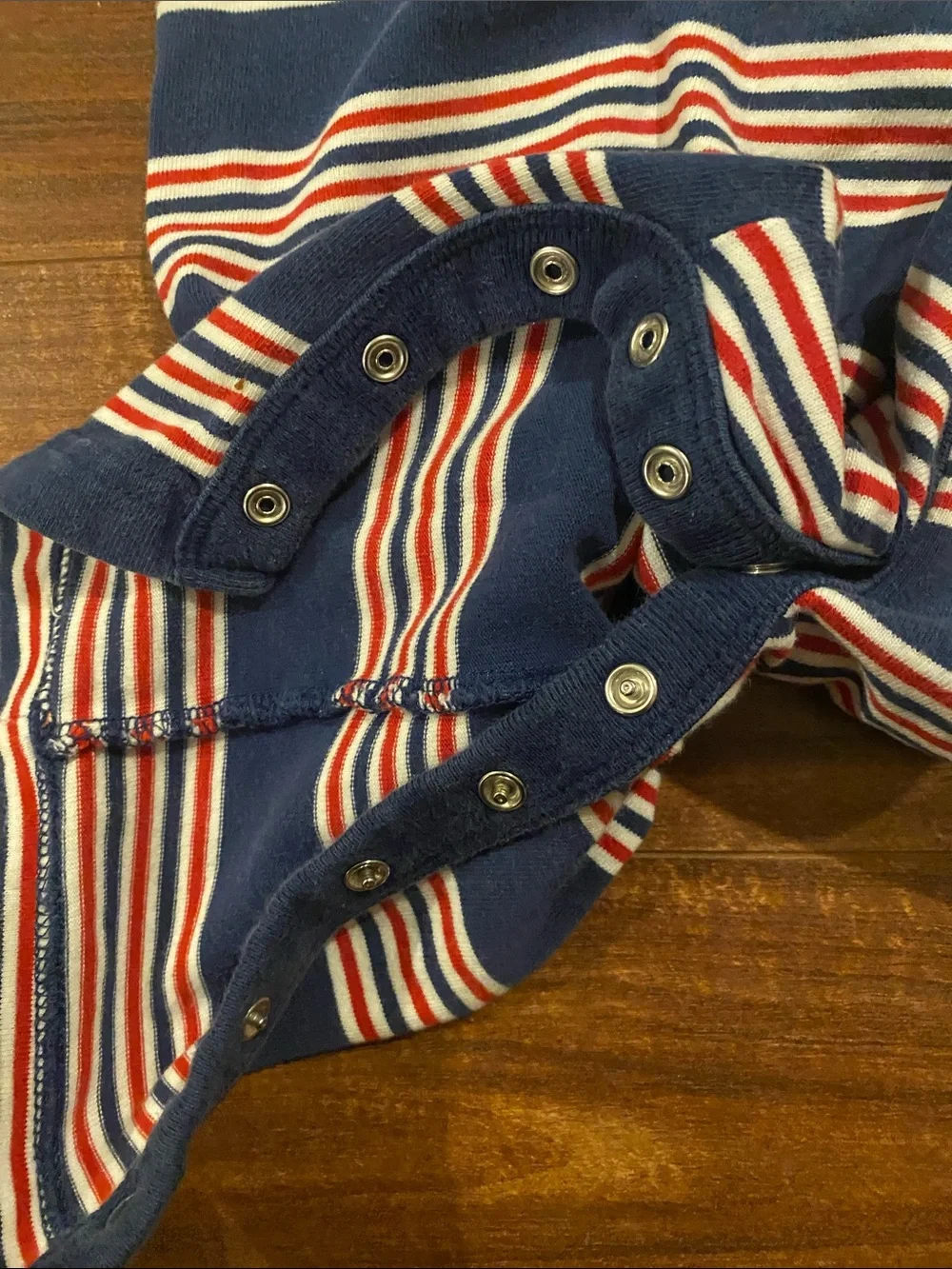 GAP Vintage Navy, Red & White Striped Polo One-Piece Romper 3-6 months